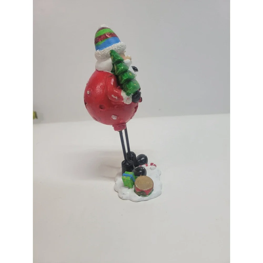 Charming Santa Claus Figurine with Lantern and Christmas‎ Tree Whimsical Decor
